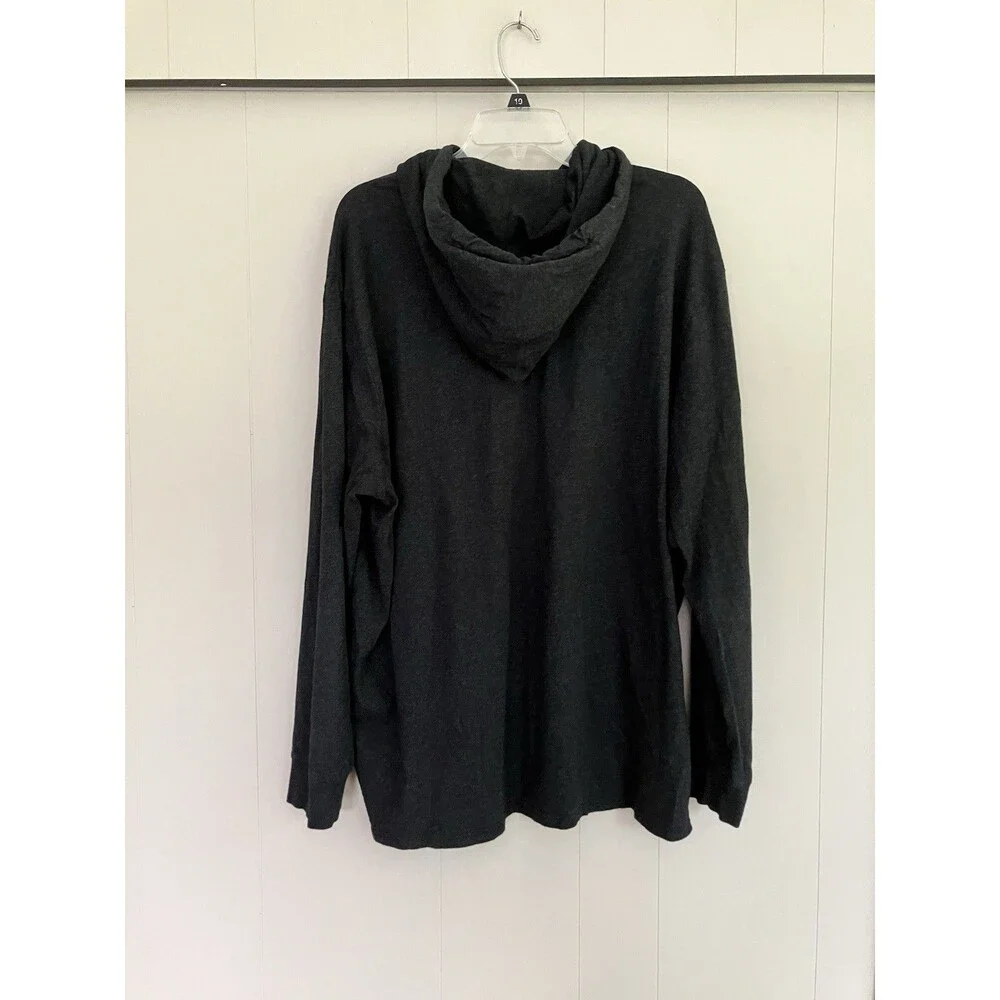 Polo Ralph Lauren Men XXL Dark Charcoal Gray Cotton Knit Hoodie Light Pullover - Picture 2 of 8
